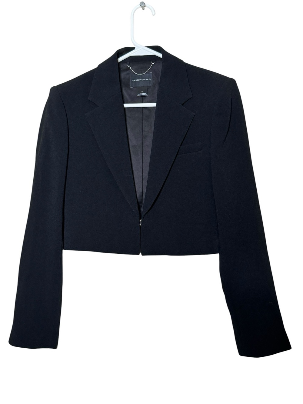 Club Monaco Black Cropped Tailored Blazer Size 4
